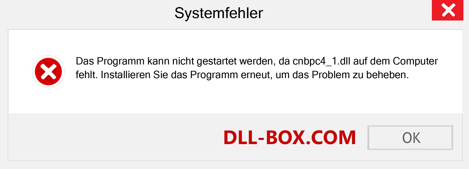 cnbpc4_1.dll-Datei fehlt?. Download für Windows 7, 8, 10 - Fix cnbpc4_1 dll Missing Error unter Windows, Fotos, Bildern