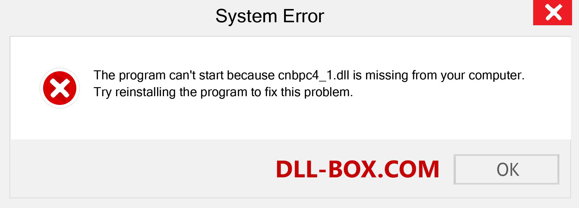  cnbpc4_1.dll file is missing?. Download for Windows 7, 8, 10 - Fix  cnbpc4_1 dll Missing Error on Windows, photos, images