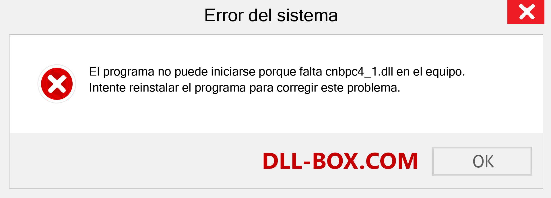 ¿Falta el archivo cnbpc4_1.dll ?. Descargar para Windows 7, 8, 10 - Corregir cnbpc4_1 dll Missing Error en Windows, fotos, imágenes