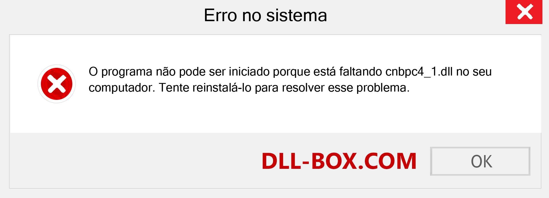 Arquivo cnbpc4_1.dll ausente ?. Download para Windows 7, 8, 10 - Correção de erro ausente cnbpc4_1 dll no Windows, fotos, imagens